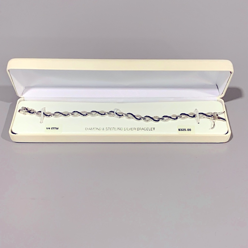 Diamond and sterling silver bracelet